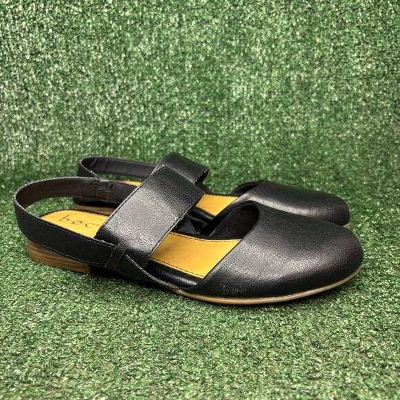 b.o.c. Shoes - b.o.c. Sandals Slingback Closed Round Toe Flat Comfort Black Womens Size 9.5M
